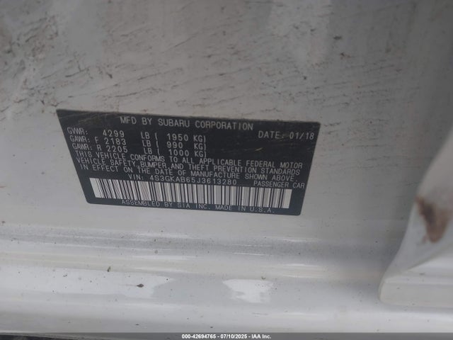 4S3GKAB65J3613280 Subaru 2018