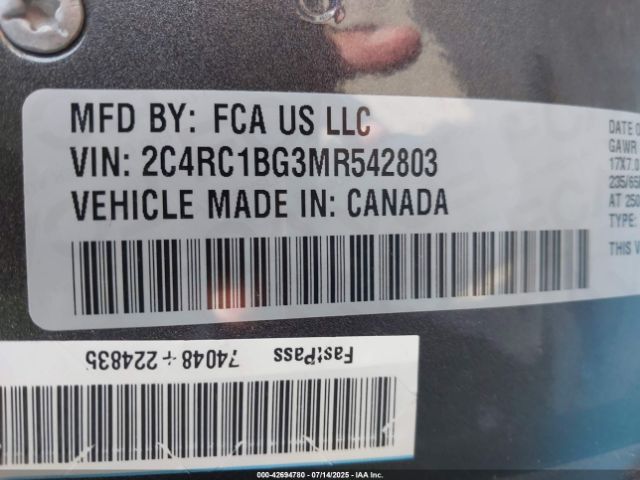 2021 CHRYSLER PACIFICA 2C4RC1BG3MR542803 Photo 8