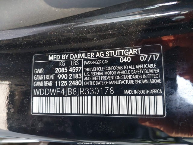 WDDWF4JB8JR330178 Mercedes-Benz m274