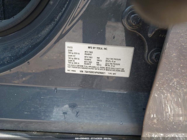 7SAYGDEE4PA096821 Tesla 2023