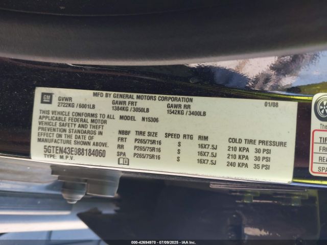 2008 HUMMER H3 SUV 5GTEN43E988184060 Photo 8