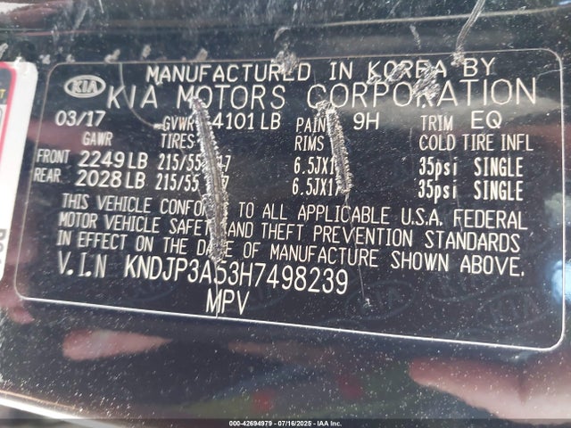 KIA gdi 2017 KNDJP3A53H7498239 Image 9