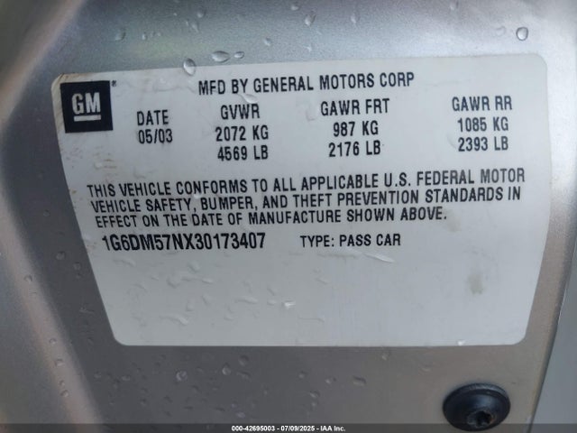 2003 CADILLAC CTS 1G6DM57NX30173407 Photo 8