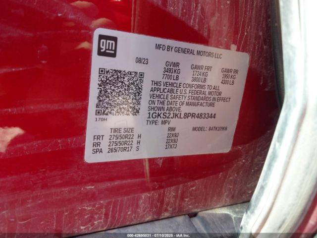 2023 GMC YUKON XL 1GKS2JKL8PR483344 Photo 8