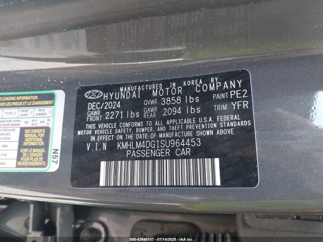 KMHLM4DG1SU964453 Hyundai mpi nu pe