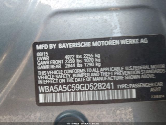 2016 BMW 528I WBA5A5C59GD528241 Photo 8