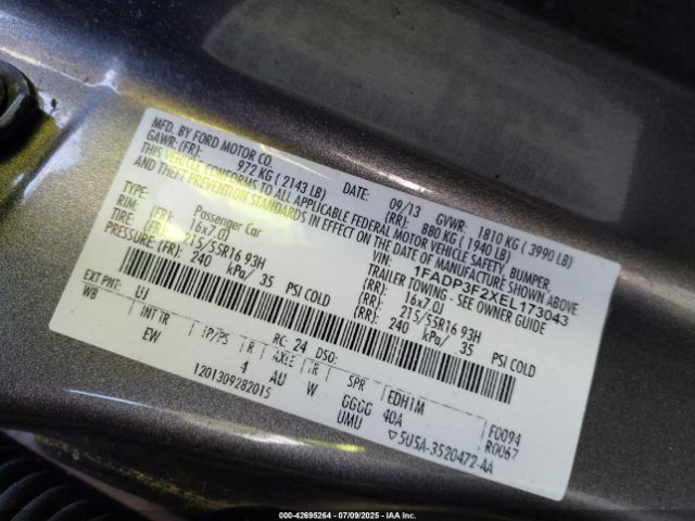 2014 FORD FOCUS 1FADP3F2XEL173043 Photo 8