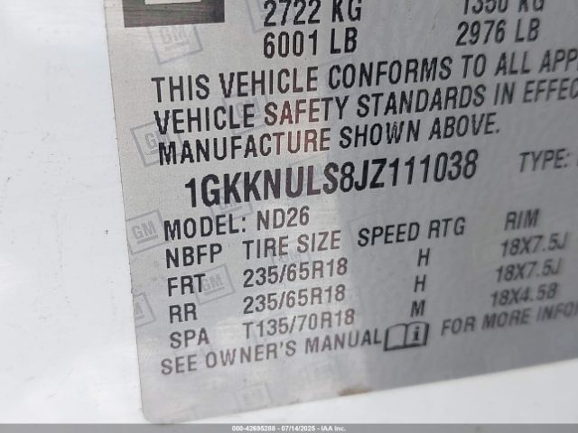 2018 GMC ACADIA 1GKKNULS8JZ111038 Photo 8