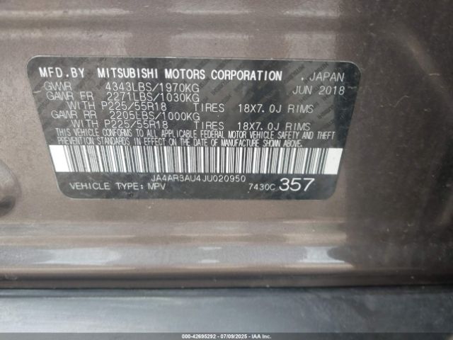 2018 MITSUBISHI OUTLANDER SPORT JA4AR3AU4JU020950 Photo 8