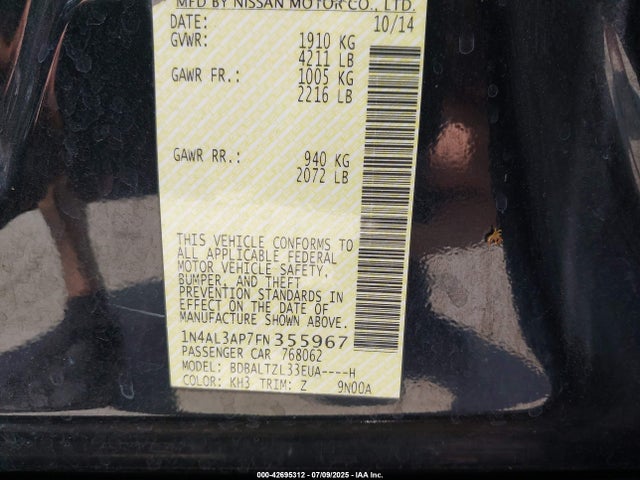1N4AL3AP7FN355967 Nissan 2015