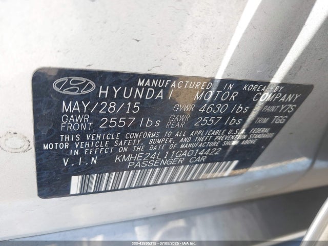 Hyundai dohc gdi nu 2016 KMHE24L11GA014422 Image 9