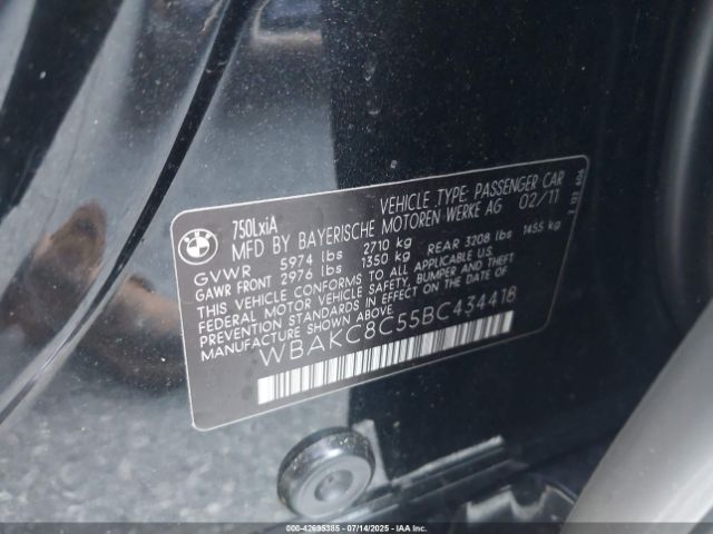2011 BMW 750LI WBAKC8C55BC434418 Photo 8