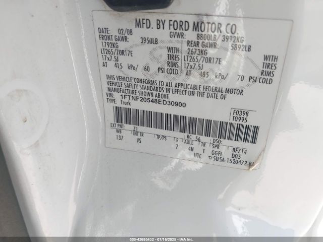 2008 FORD F-250 1FTNF20548ED30900 Photo 8