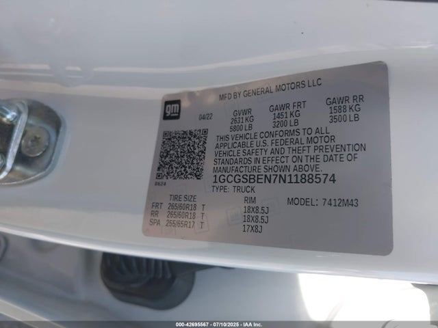 1GCGSBEN7N1188574 Chevrolet lgz