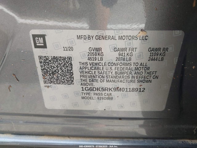 2021 CADILLAC CT4 1G6DK5RK9M0118912 Photo 8