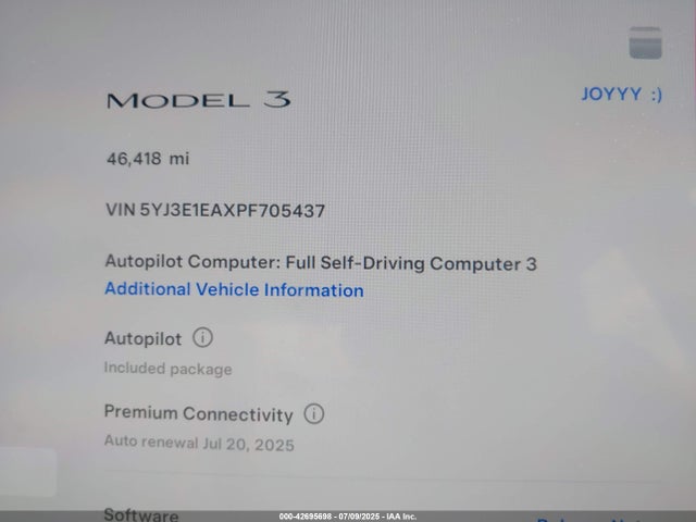 2023 TESLA MODEL 3 5YJ3E1EAXPF705437 Photo 6