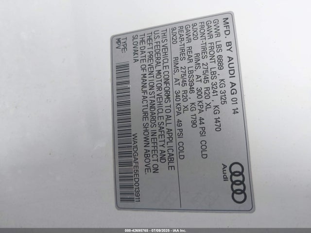 2014 AUDI Q7 WA1DGAFE5ED013911 Photo 8