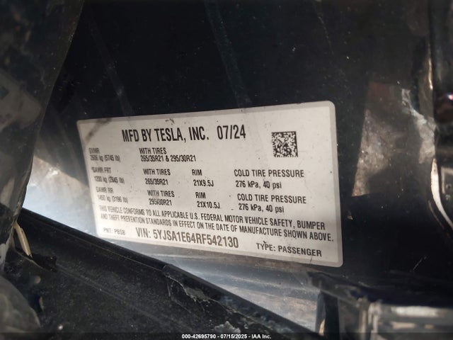 5YJSA1E64RF542130 Tesla 2024