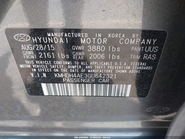 Hyundai dohc mpi nu 2016 KMHDH4AE3GU642321 Image 9