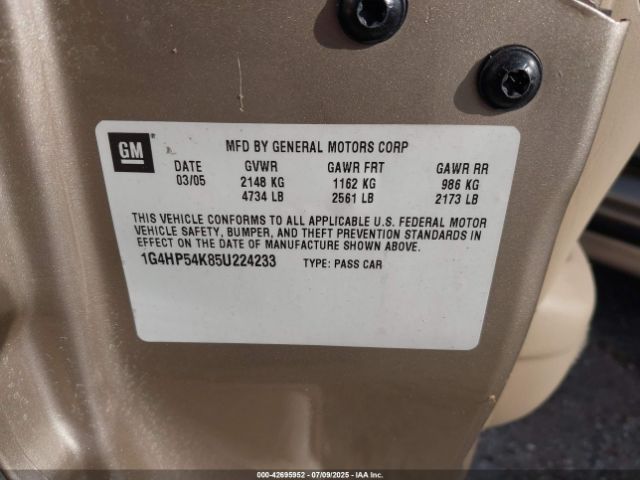 2005 BUICK LESABRE 1G4HP54K85U224233 Photo 8