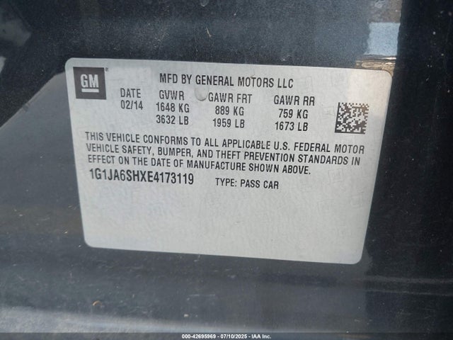 1G1JA6SHXE4173119 Chevrolet luw