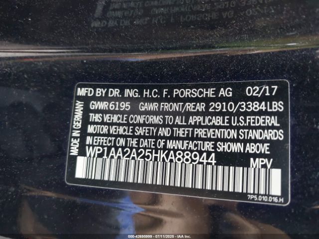 2017 PORSCHE CAYENNE WP1AA2A25HKA88944 Photo 8