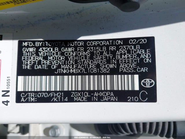 JTNKHMBX7L1081382 Toyota 3zr-fae