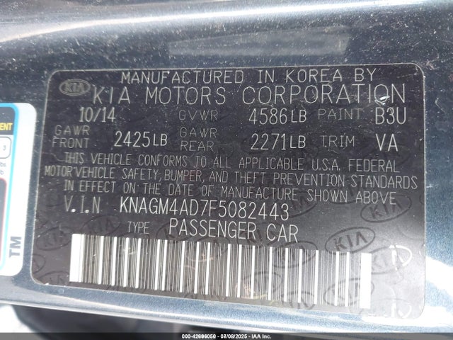 KIA mpi theta ii 2015 KNAGM4AD7F5082443 Image 9