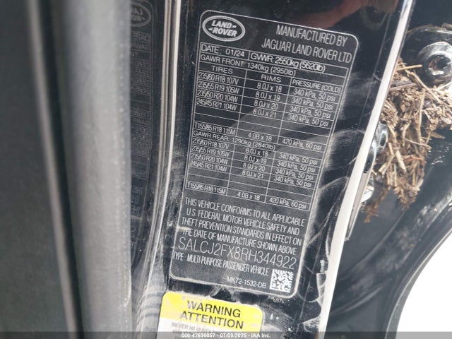 Land Rover aj20p 2024 SALCJ2FX8RH344922 Image 9