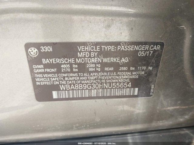 WBA8B9G30HNU55654 BMW 330I
