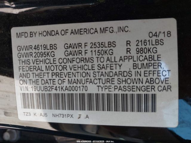 2019 ACURA TLX 19UUB2F41KA000170 Photo 8