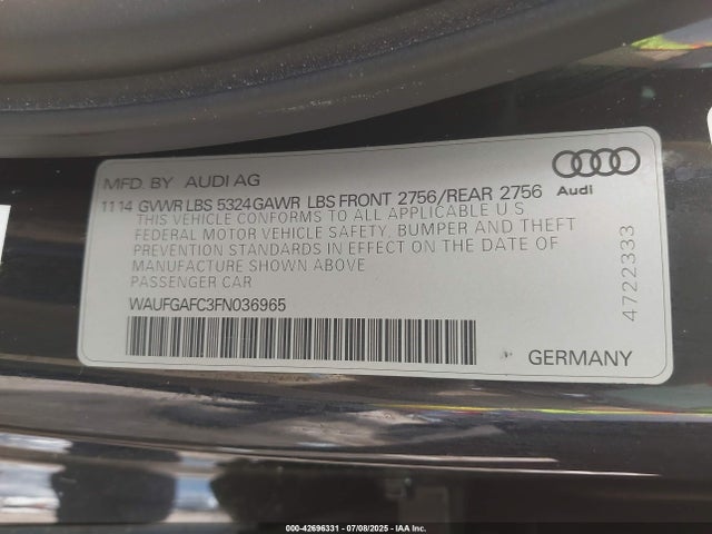 2015 AUDI A6 WAUFGAFC3FN036965 Photo 8