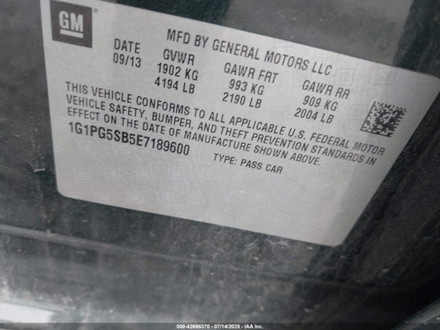 Chevrolet LUV 2014 1G1PG5SB5E7189600 Image 9