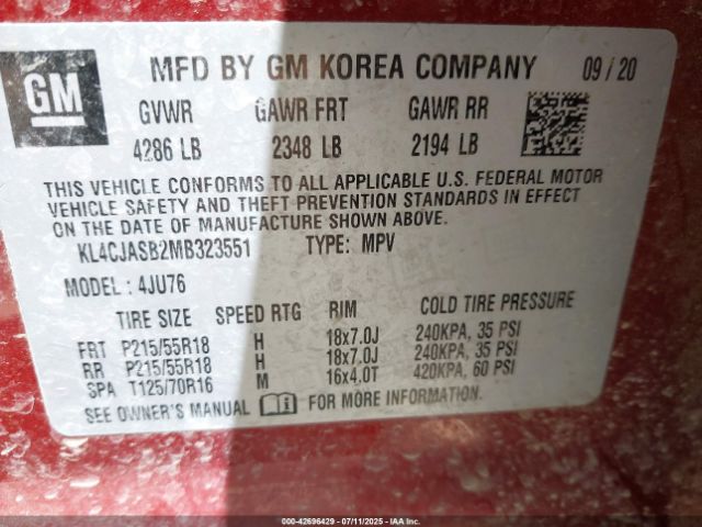 2021 BUICK ENCORE KL4CJASB2MB323551 Photo 8