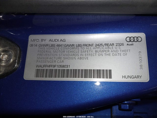 2015 AUDI S3 WAUFFHFF9F1058031 Photo 8