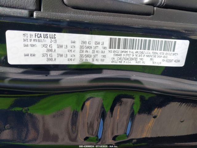 2019 JEEP GRAND CHEROKEE 1C4RJFAGXKC694765 Photo 8