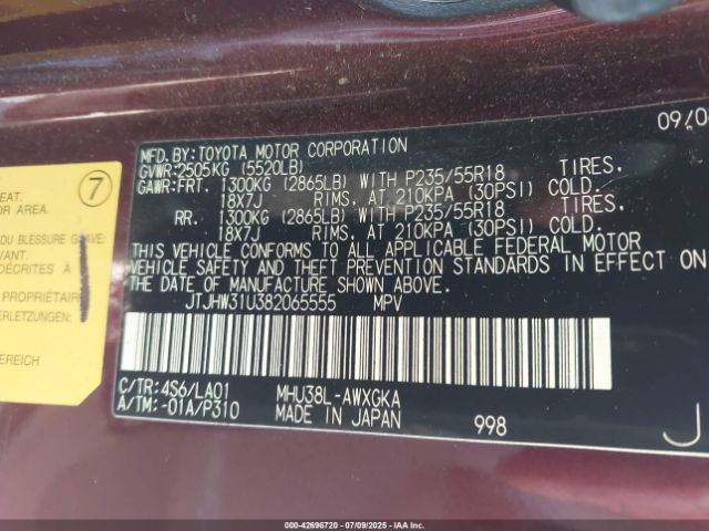 2008 LEXUS RX 400H JTJHW31U382065555 Photo 8
