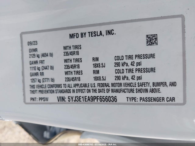 2023 TESLA MODEL 3 5YJ3E1EA9PF656036 Photo 8