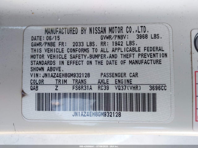 JN1AZ4EH8GM932128 Nissan 2016