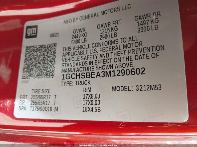 Chevrolet lcv - l4, sidi, dcvcp, vvt, e85 max , e0-e100, alum 2021 1GCHSBEA3M1290602 Image 9