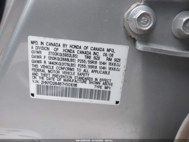 2007 ACURA MDX 2HNYD28467H501016 Photo 8