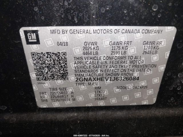 2018 CHEVROLET EQUINOX 2GNAXHEV1J6326084 Photo 8