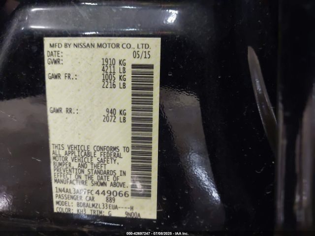 2015 NISSAN ALTIMA 1N4AL3AP7FC449066 Photo 8