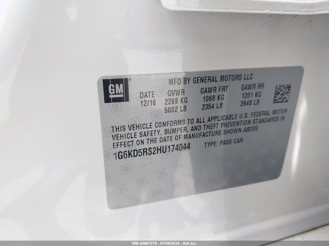2017 CADILLAC CT6 1G6KD5RS2HU174044 Photo 8
