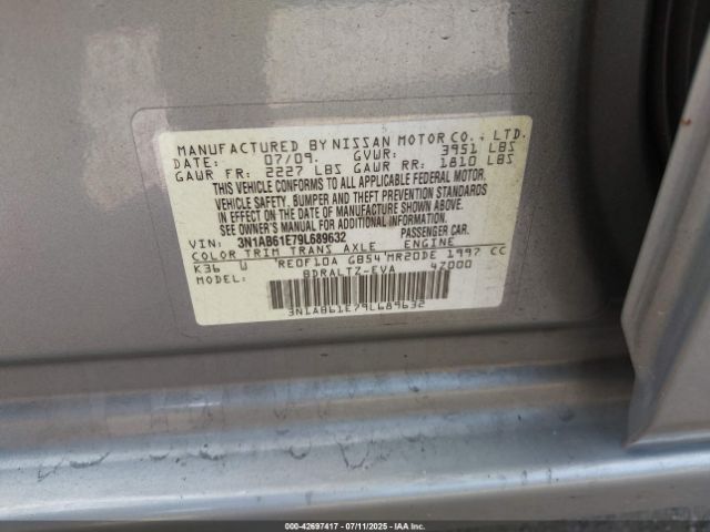2009 NISSAN SENTRA 3N1AB61E79L689632 Photo 8
