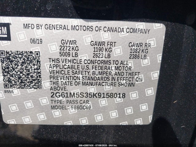 2019 CADILLAC XTS 2G61M5S35K9158018 Photo 8