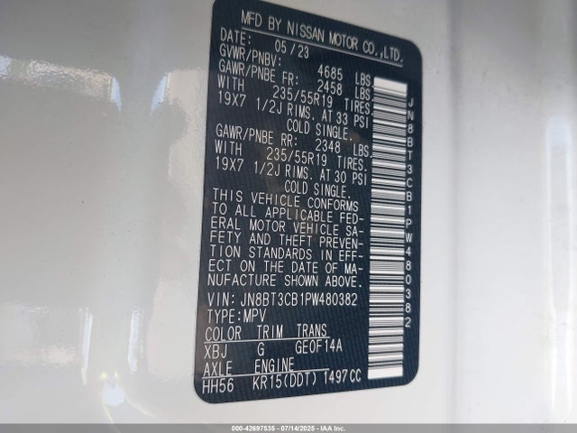 Nissan 2023 2023 JN8BT3CB1PW480382 Image 9