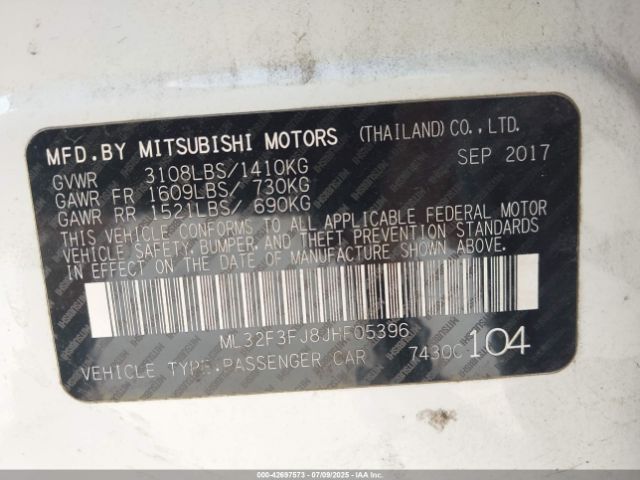 2018 MITSUBISHI MIRAGE G4 ML32F3FJ8JHF05396 Photo 8
