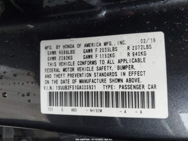 2016 ACURA TLX 19UUB2F51GA005921 Photo 8