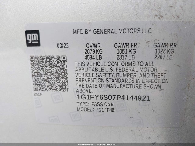 1G1FY6S07P4144921 Chevrolet 2023